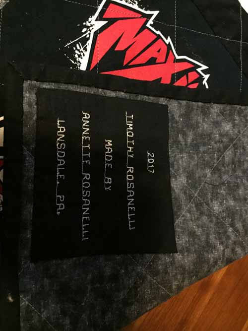 T-Shirt Quilt Binding & Label