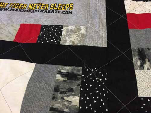 T-Shirt Quilt - Quilting the top