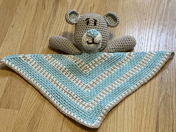 Teddy Bear Crochet Lovey Pattern Folded