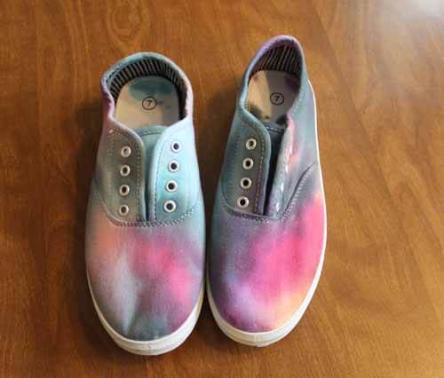 Tie Dye Shoes - How to Easily Tie Dye Sneakers at Home - AB Crafty