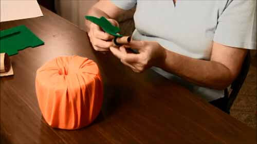 Fabric Toilet Paper Roll Pumpkin - Wrap around stem