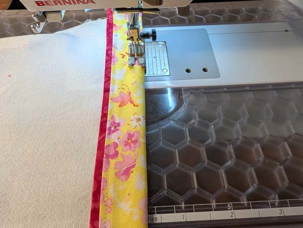 Towel Border 23 topstitch along bottom edge