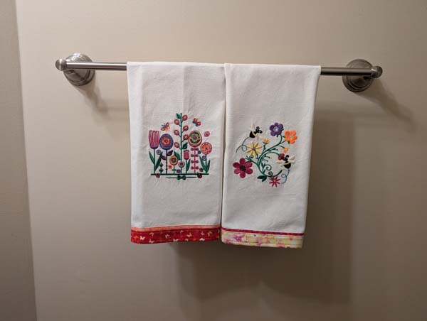 Towel Border 31 Finished towels on towel rod