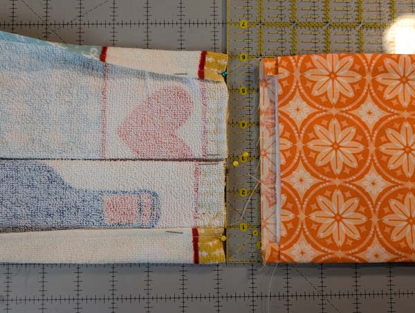 Towel with Band 34 Fold In Sides to width of topper