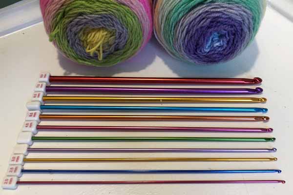 Tunisian Crochet Hooks and Yarn