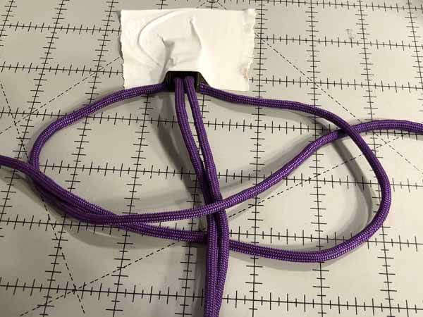 Two Color Paracord Bracelets with Beads - First Knot Cross back