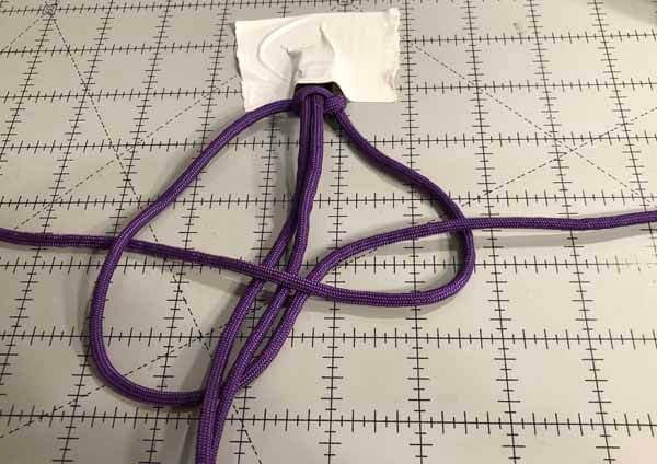 Two Color Paracord Bracelets with Beads - Second Knot Cross Through