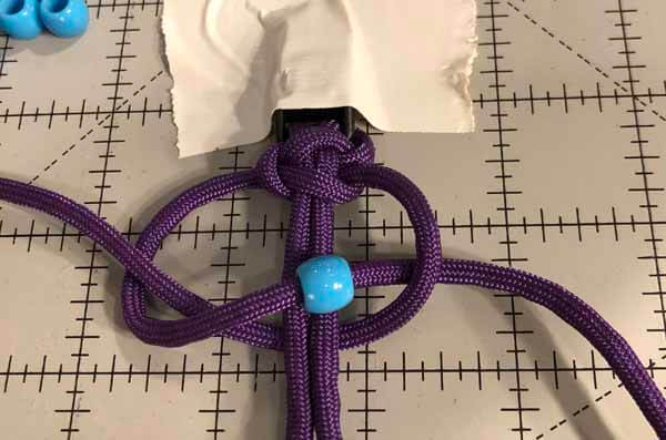Two Color Paracord Bracelets with Beads - Second Knot Place Bead
