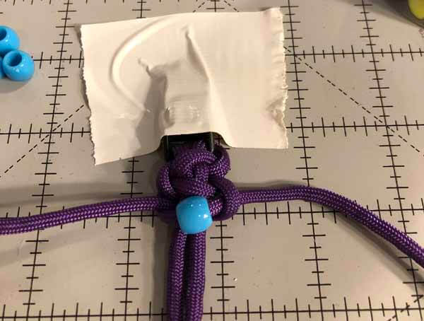 Two Color Paracord Bracelets with Beads - Second Knot Tighten