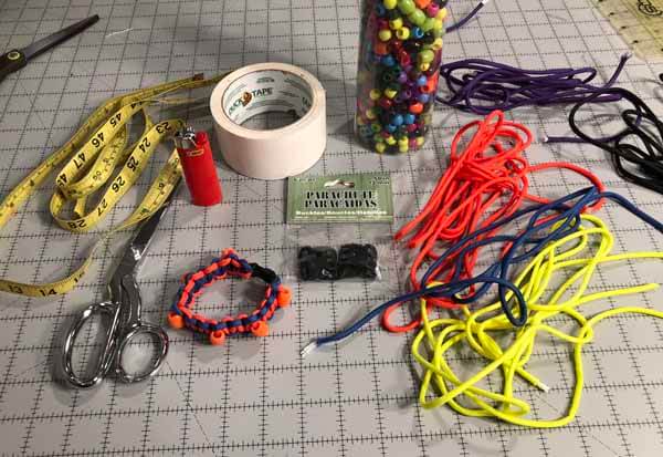 Two Color Paracord Bracelets with Beads - Supplies