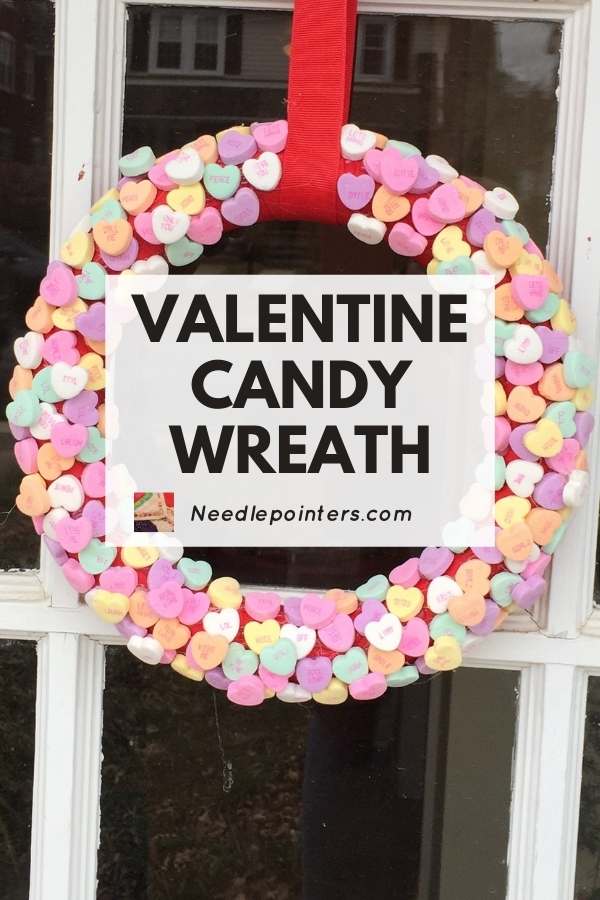 Valentine Candy Hearts Wreath Tutorial - pin2