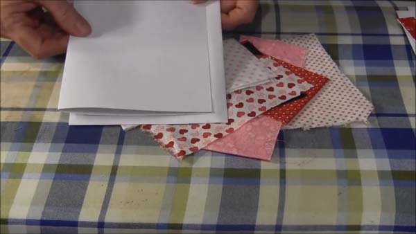 Valentine Fabric Card 3 Cardstock