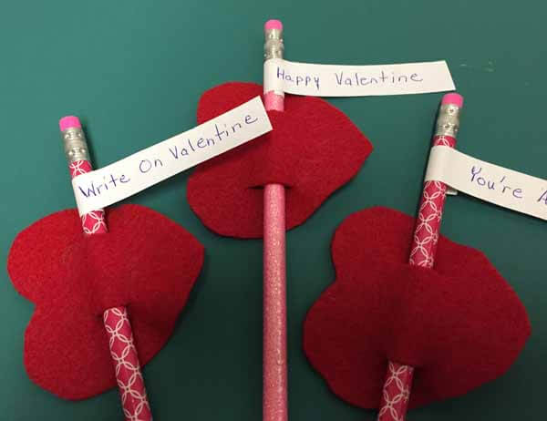Valentine Heart Pencil Favor
