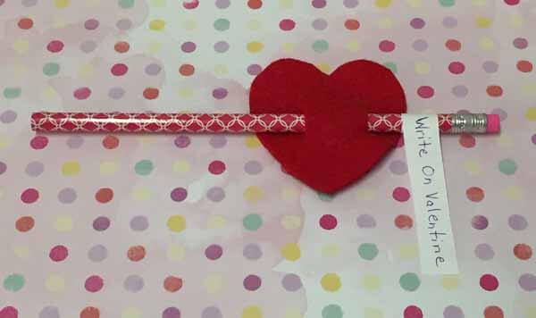 Valentine Heart Pencil Favor