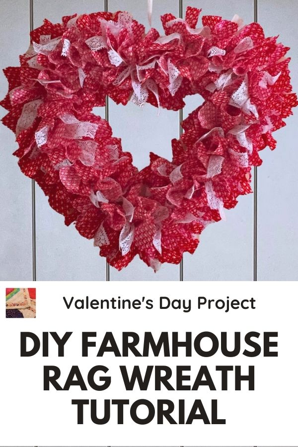 DIY Valentine Heart Rag Wreath Tutorial