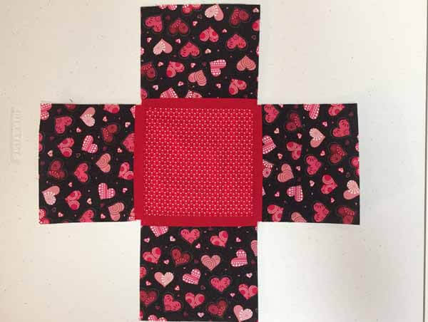 Valentines Tissue Box Cover - Sewing pieces