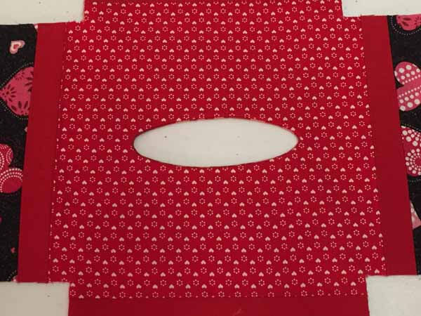 Valentines Tissue Box Cover - Completing Opening