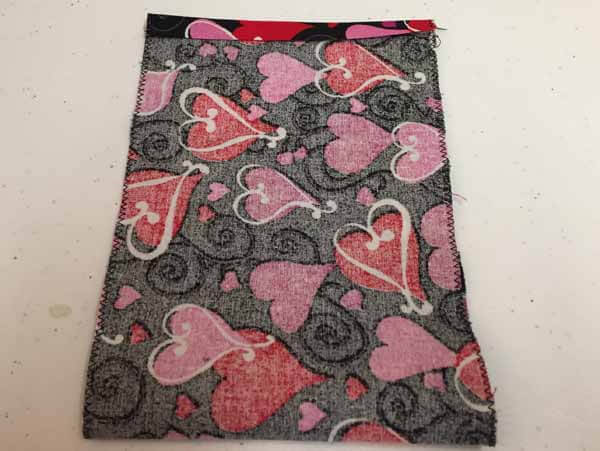 Valentines Goodie Bag Tutorial - fabric folded