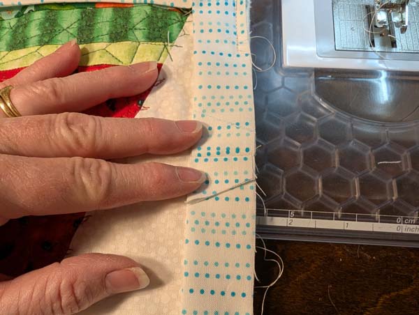 Villa Rosa Hot Pad Binding Seam Trimmed and pressed