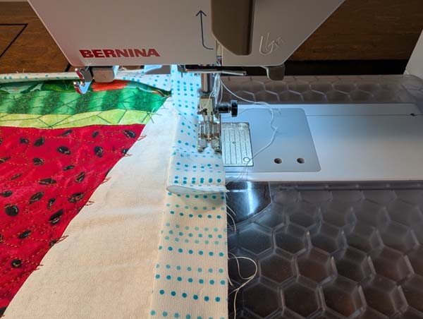 Villa Rosa Hot Pad Binding Sew Remaining seam