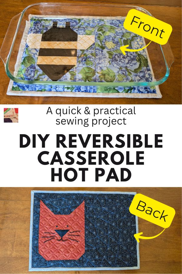Villa Rosa Reversible Casserole Hot Pad Tutorial - pin