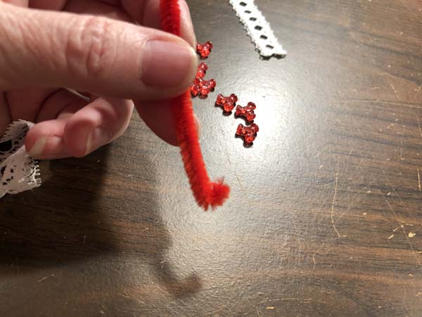 Vintage Candy Cane Ornament 1 Turn End of Pipecleaner