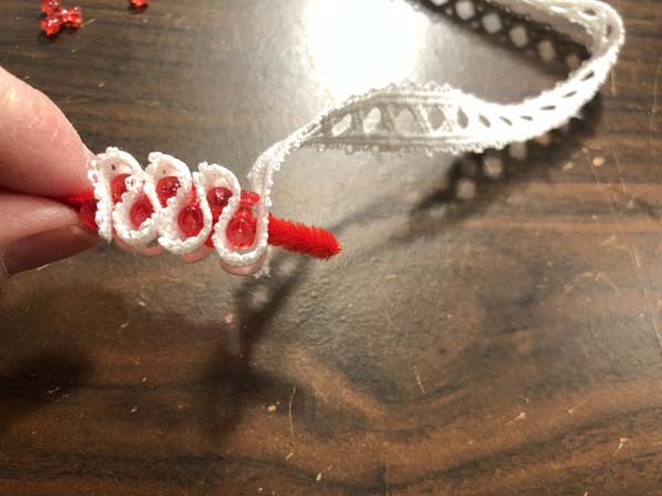 Vintage Candy Cane Ornament 14 showing side