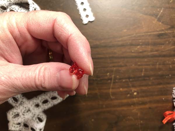 Vintage Candy Cane Ornament 7 Show Beads Interlocking