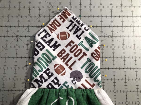 Washcloth Towel 21 Pin Sides of washcloth together