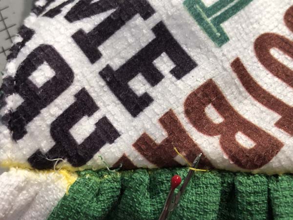 Washcloth Towel 24 Remove Basting Stitch if Showing