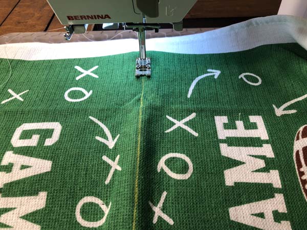 Washcloth Towel 5 Basting Stitch Across Towel