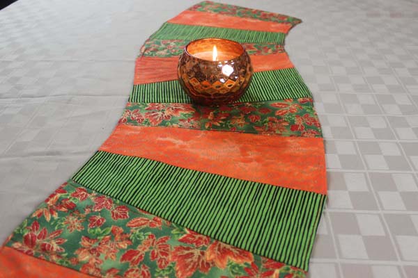 Wavy Fall Table Runner Larger Wedges Closeup