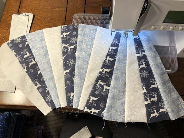 Wavy Table Runner Wedges Sewn Different directions