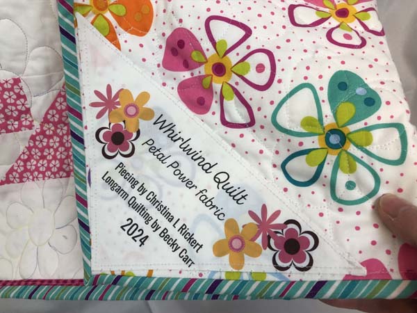 Whirlwind Quilt Label