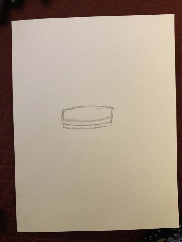 Drawn Birthday Card - Wildflowers Card Step 2 - Draw Lid part 2