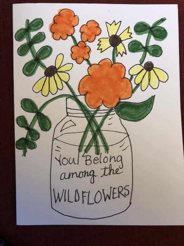 Wildflowers Card Step 31 - Color Remaining Flowers and Leaves