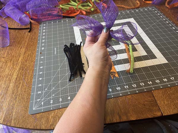 Witch's Hat Wreath Cross Purple