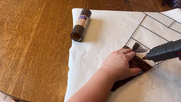 Witch's Hat Wreath Secure End with Hot Glue