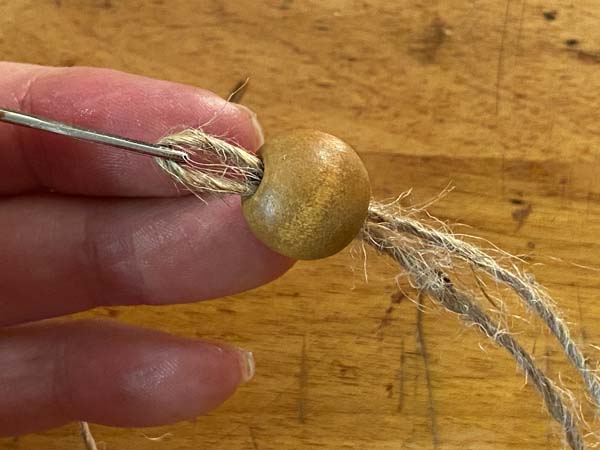 Wood Thread Spool and Bead Garland Thread Bead