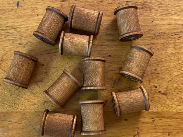 Wood Thread Spool and Bead Garland Wood Spools