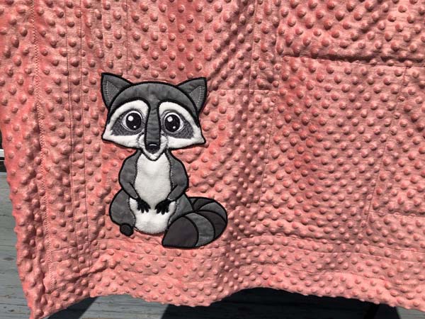 Woodland Animals Baby Quilt Back Closeup