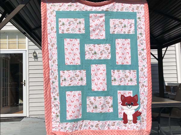 Woodland Animals Baby Quilt Full Front