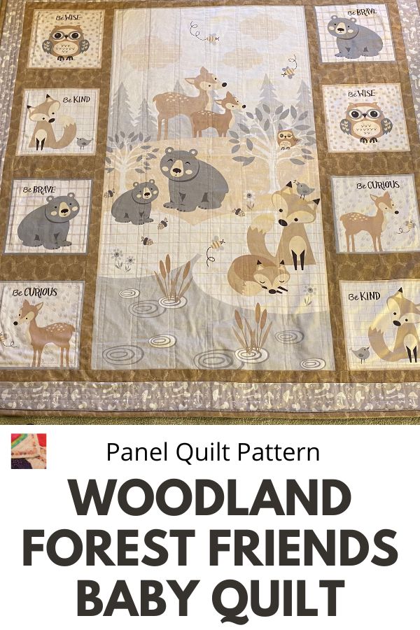 Woodland Forest Friends Baby Quilt - pin