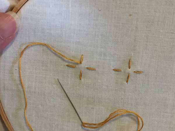 Woven Circle Stitch - Bring Up Thread