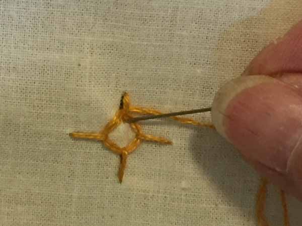 Woven Circle Stitch - Thread to back