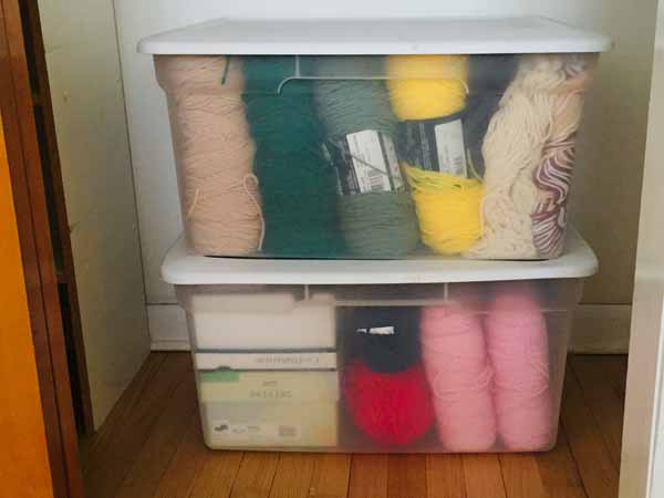 Yarn Storage Solutions - Bins in Closet