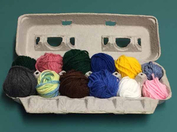 Yarn Storage Solutions - Yarn in Egg Cartons