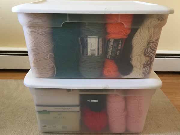 Yarn Storage Solutions - Yarn in Bins