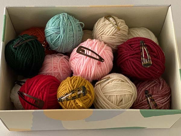 Yarn Storage Idea Yarn Balls in Box
