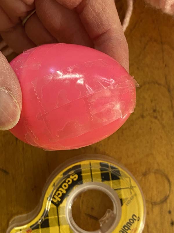 Yarn Wrapped Eggs Tape on Egg